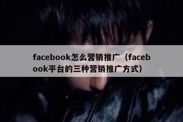 facebook怎么营销推广（facebook平台的三种营销推广方式） 第1张