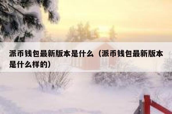 派币钱包最新版本是什么（派币钱包最新版本是什么样的） 第1张