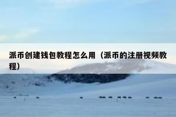 派币创建钱包教程怎么用（派币的注册视频教程） 第1张