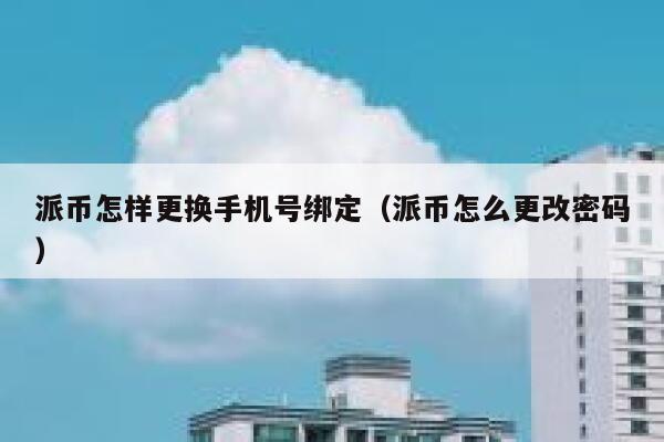 派币怎样更换手机号绑定（派币怎么更改密码） 第1张