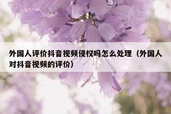 外国人评价抖音视频侵权吗怎么处理（外国人对抖音视频的评价） 第1张