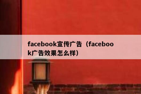 facebook宣传广告（facebook广告效果怎么样） 第1张
