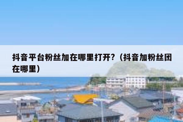 抖音平台粉丝加在哪里打开?（抖音加粉丝团在哪里） 第1张