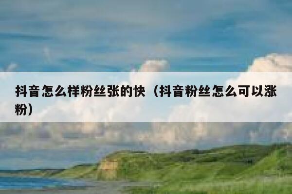 抖音怎么样粉丝张的快（抖音粉丝怎么可以涨粉） 第1张