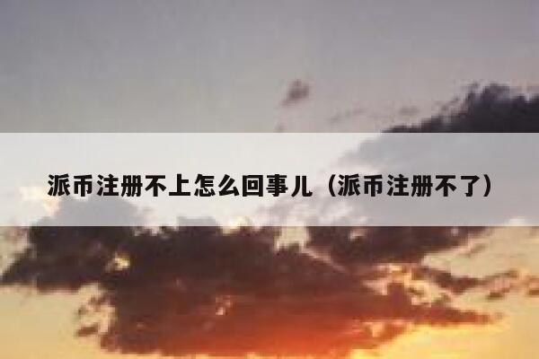 派币注册不上怎么回事儿（派币注册不了） 第1张