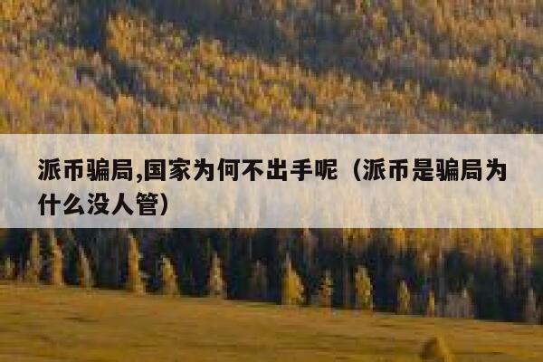 派币骗局,国家为何不出手呢（派币是骗局为什么没人管） 第1张