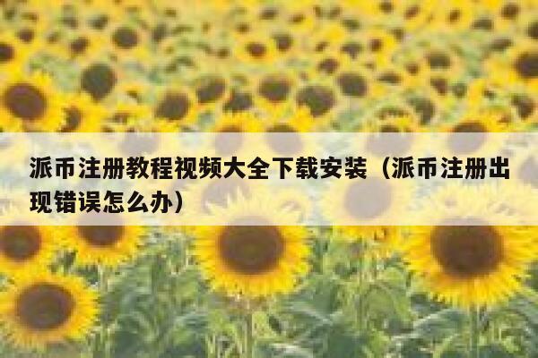 派币注册教程视频大全下载安装(派币注册出现错误怎么办) 第1张 派币注册教程视频大全下载安装(派币注册出现错误怎么办) 第1张