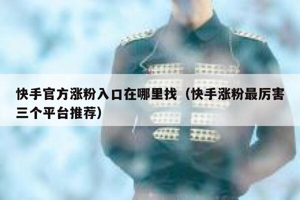 快手官方涨粉入口在哪里找（快手涨粉最厉害三个平台推荐） 第1张