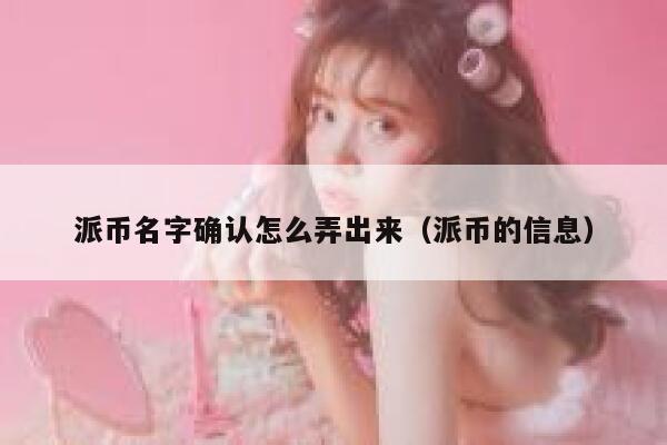 派币名字确认怎么弄出来（派币的信息） 第1张