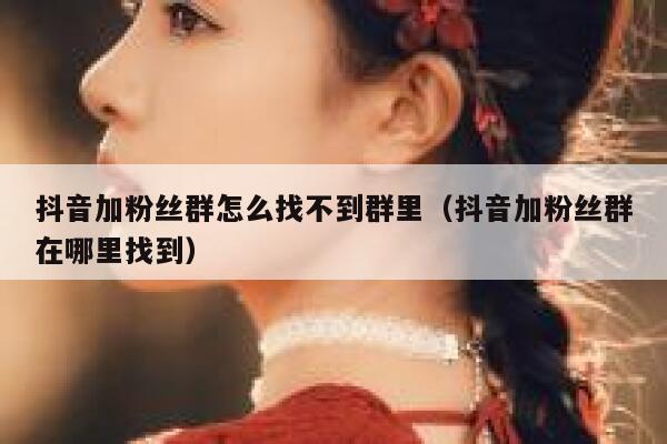 抖音加粉丝群怎么找不到群里（抖音加粉丝群在哪里找到） 第1张