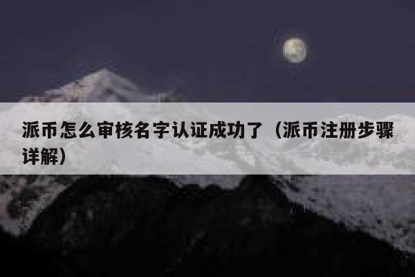 派币怎么审核名字认证成功了（派币注册步骤详解） 第1张