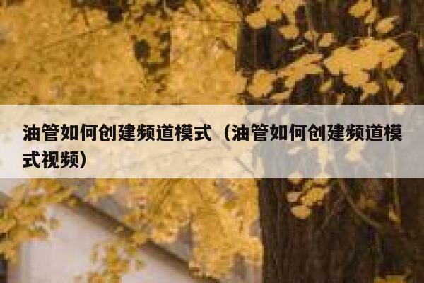 油管如何创建频道模式（油管如何创建频道模式视频） 第1张