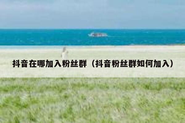 抖音在哪加入粉丝群（抖音粉丝群如何加入） 第1张