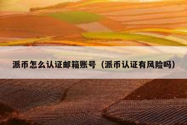 派币怎么认证邮箱账号（派币认证有风险吗） 第1张