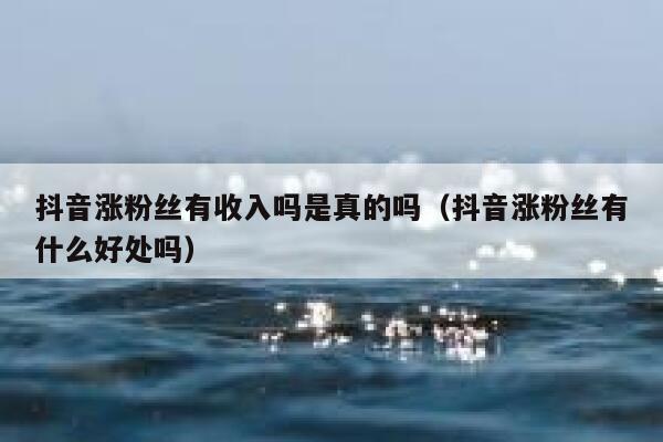 抖音涨粉丝有收入吗是真的吗（抖音涨粉丝有什么好处吗） 第1张