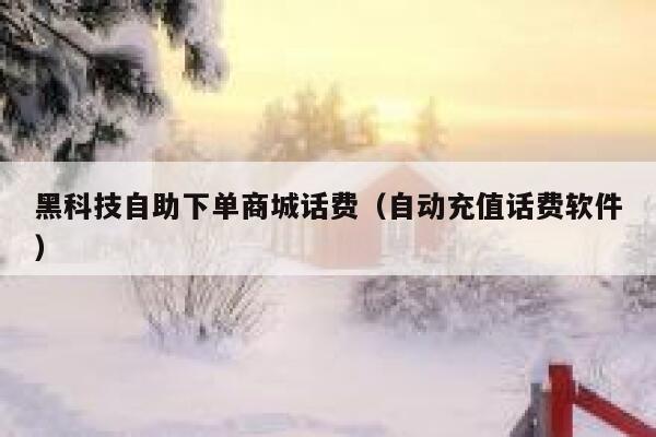 黑科技自助下单商城话费（自动充值话费软件） 第1张