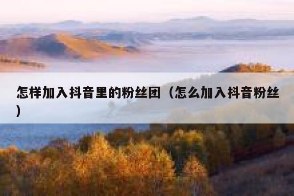 怎样加入抖音里的粉丝团（怎么加入抖音粉丝） 第1张