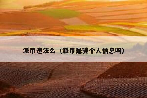 派币违法么（派币是骗个人信息吗） 第1张