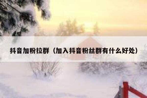 抖音加粉拉群（加入抖音粉丝群有什么好处） 第1张