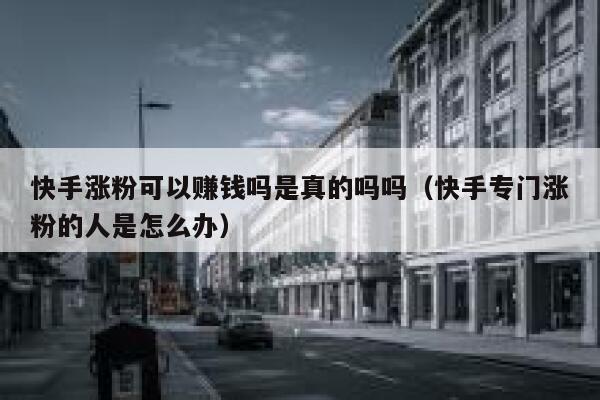 快手涨粉可以赚钱吗是真的吗吗（快手专门涨粉的人是怎么办） 第1张