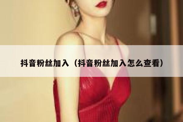 抖音粉丝加入（抖音粉丝加入怎么查看） 第1张