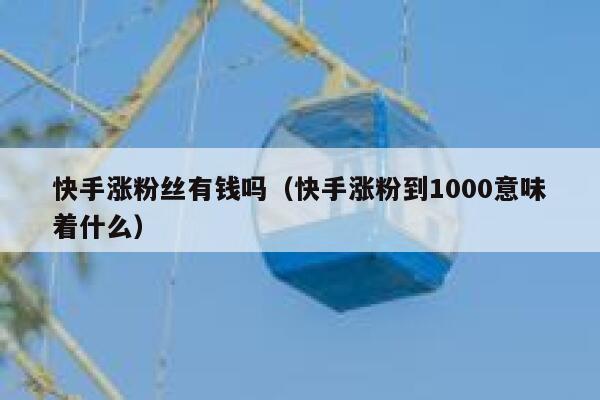 快手涨粉丝有钱吗(快手涨粉到1000意味着什么) 第1张 快手涨粉丝有钱吗(快手涨粉到1000意味着什么) 第1张
