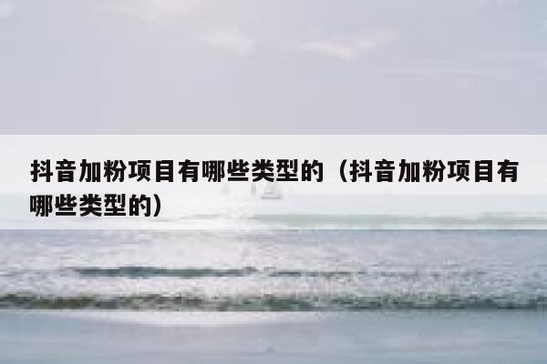 抖音加粉项目有哪些类型的（抖音加粉项目有哪些类型的） 第1张