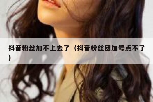 抖音粉丝加不上去了(抖音粉丝团加号点不了) 第1张 抖音粉丝加不上去了(抖音粉丝团加号点不了) 第1张