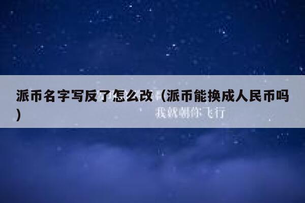 派币名字写反了怎么改（派币能换成人民币吗） 第1张