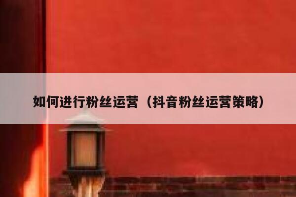 如何进行粉丝运营（抖音粉丝运营策略） 第1张