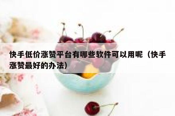 快手低价涨赞平台有哪些软件可以用呢（快手涨赞最好的办法） 第1张