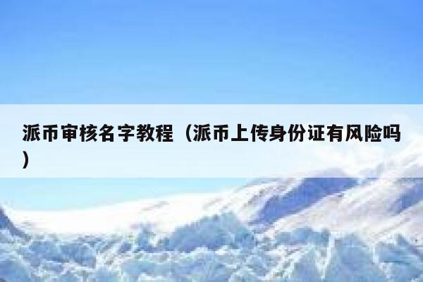 派币审核名字教程（派币上传身份证有风险吗） 第1张