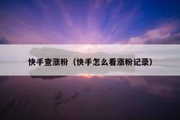 快手查涨粉(快手怎么看涨粉记录) 第1张 快手查涨粉(快手怎么看涨粉记录) 第1张