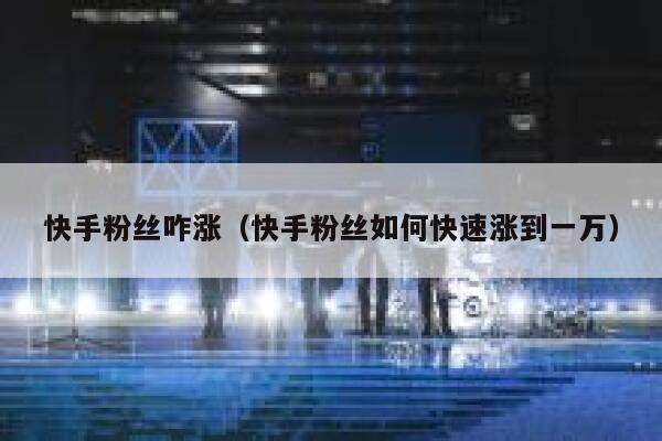 快手粉丝咋涨(快手粉丝如何快速涨到一万) 第1张 快手粉丝咋涨(快手粉丝如何快速涨到一万) 第1张