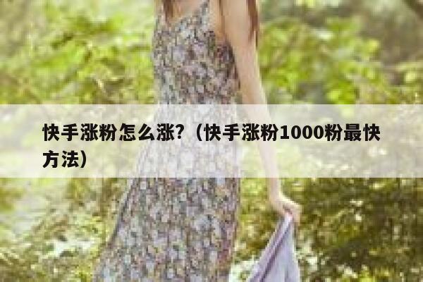 快手涨粉怎么涨?（快手涨粉1000粉最快方法） 第1张