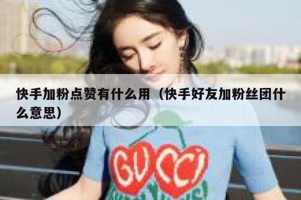 快手加粉点赞有什么用（快手好友加粉丝团什么意思） 第1张