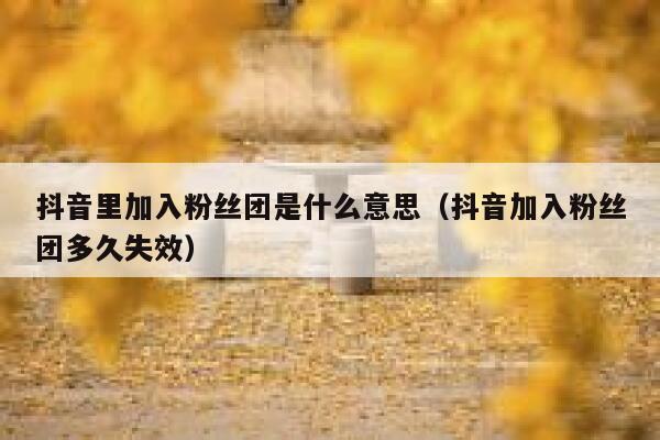 抖音里加入粉丝团是什么意思(抖音加入粉丝团多久失效) 第1张 抖音里加入粉丝团是什么意思(抖音加入粉丝团多久失效) 第1张