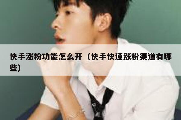 快手涨粉功能怎么开（快手快速涨粉渠道有哪些） 第1张