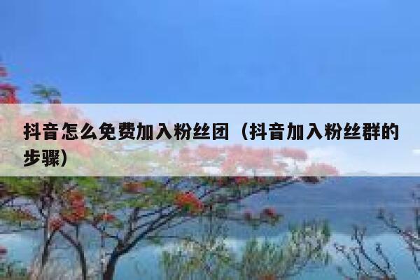 抖音怎么免费加入粉丝团（抖音加入粉丝群的步骤） 第1张