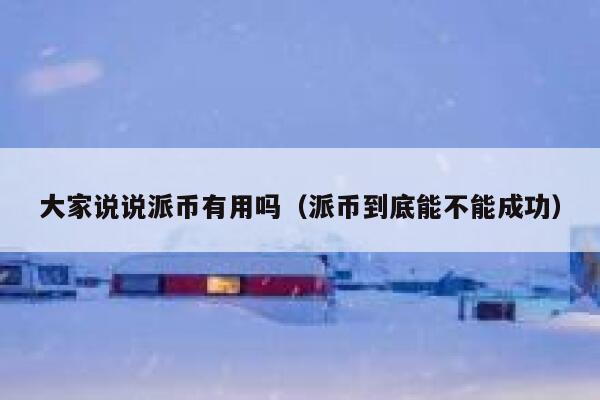 大家说说派币有用吗（派币到底能不能成功） 第1张