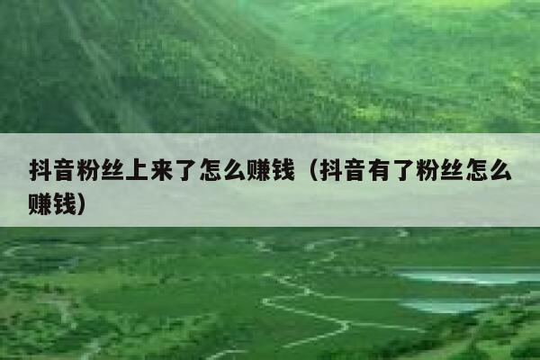 抖音粉丝上来了怎么赚钱（抖音有了粉丝怎么赚钱） 第1张