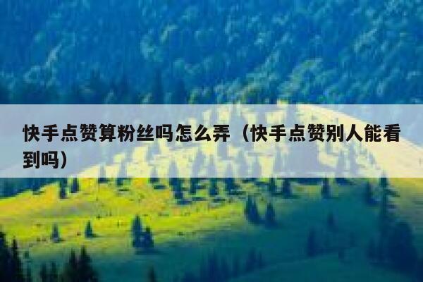 快手点赞算粉丝吗怎么弄（快手点赞别人能看到吗） 第1张