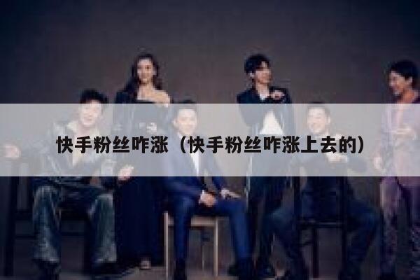快手粉丝咋涨（快手粉丝咋涨上去的） 第1张