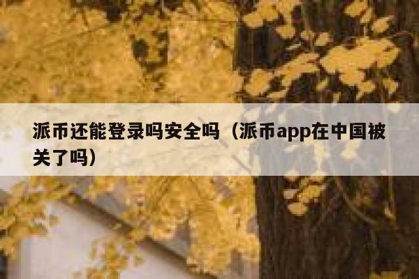 派币还能登录吗安全吗（派币app在中国被关了吗） 第1张