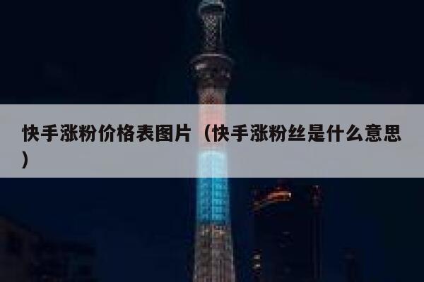 快手涨粉价格表图片（快手涨粉丝是什么意思） 第1张