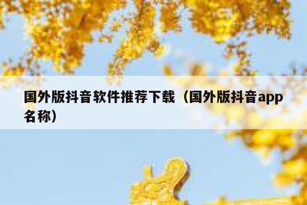 国外版抖音软件推荐下载(国外版抖音app名称) 第1张 国外版抖音软件推荐下载(国外版抖音app名称) 第1张