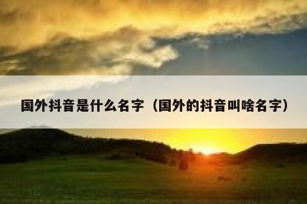 国外抖音是什么名字（国外的抖音叫啥名字） 第1张