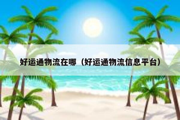好运通物流在哪（好运通物流信息平台） 第1张
