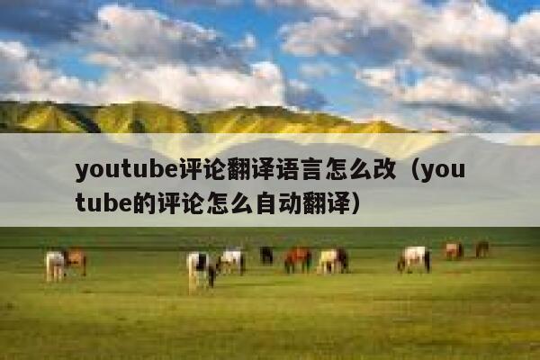 youtube评论翻译语言怎么改（youtube的评论怎么自动翻译） 第1张