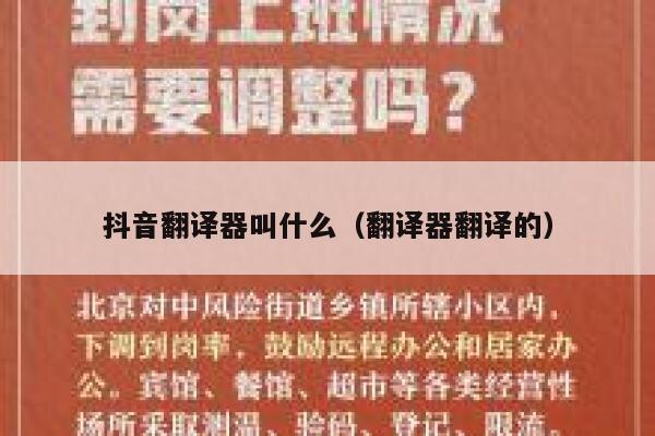抖音翻译器叫什么（翻译器翻译的） 第1张